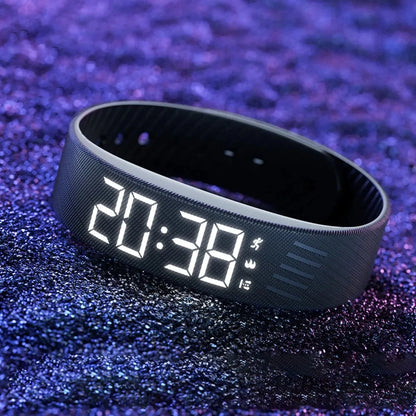 Wristband Vibration Alarm Adjustable Silicone LED Display