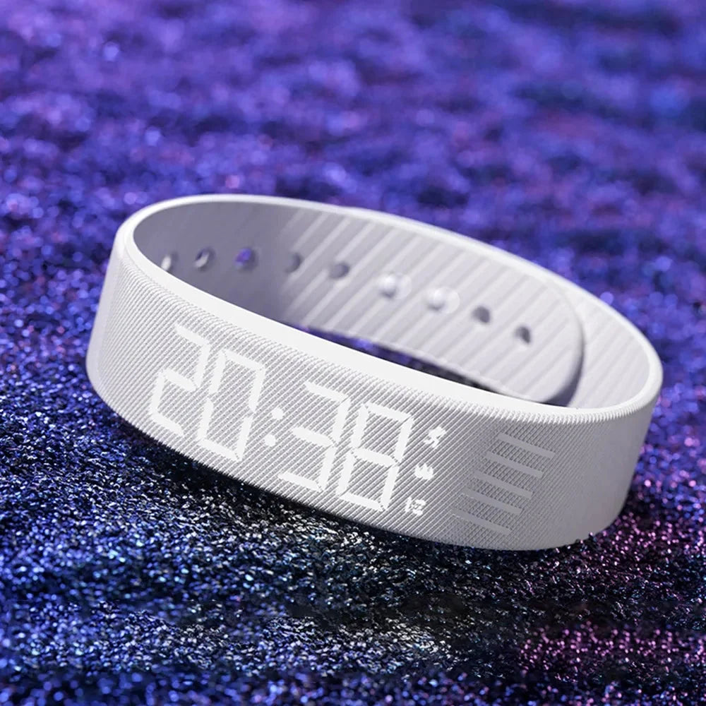 Wristband Vibration Alarm Adjustable Silicone LED Display