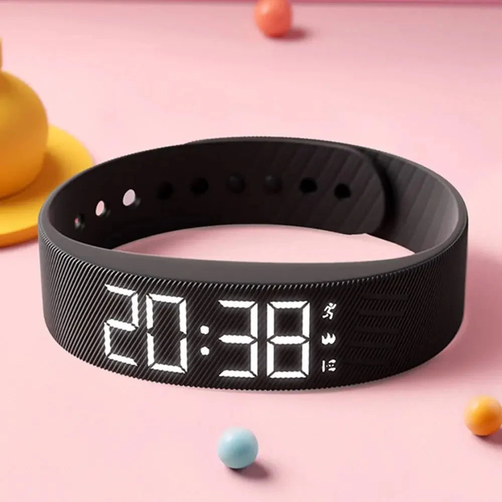 Wristband Vibration Alarm Adjustable Silicone LED Display