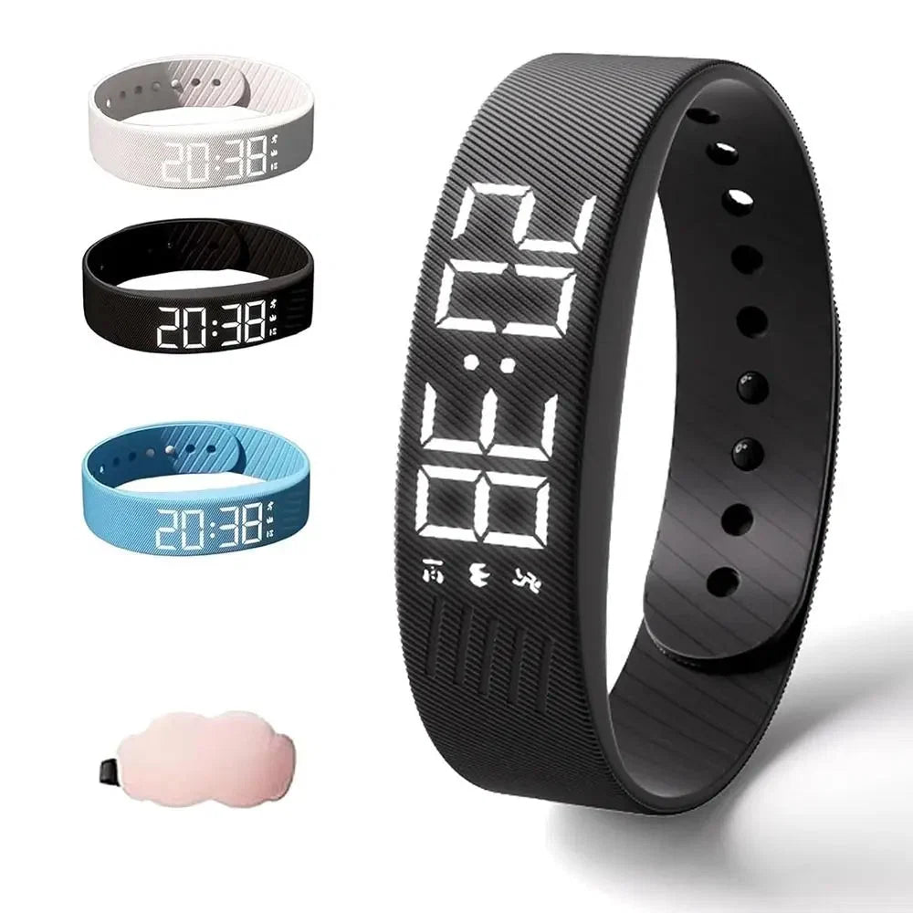 Wristband Vibration Alarm Adjustable Silicone LED Display