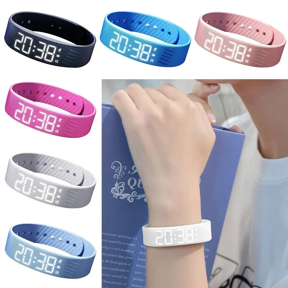 Wristband Vibration Alarm Adjustable Silicone LED Display