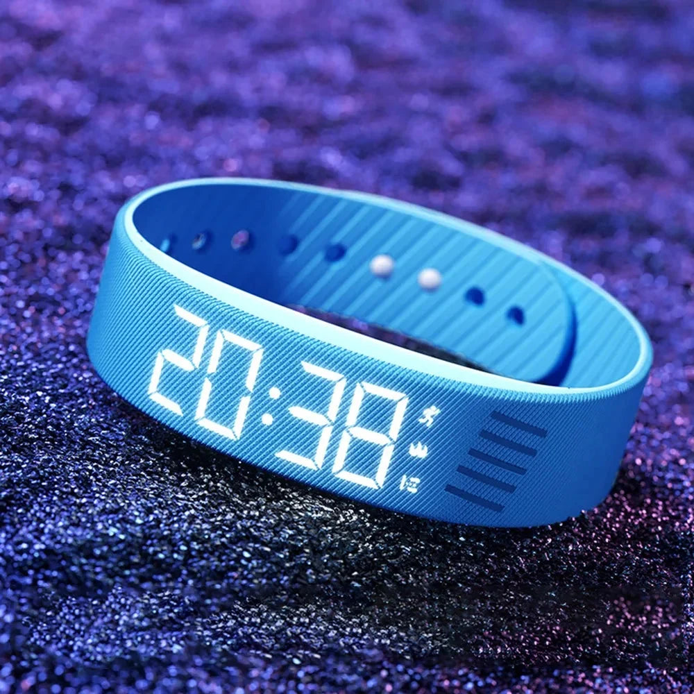 Wristband Vibration Alarm Adjustable Silicone LED Display