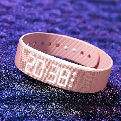 Wristband Vibration Alarm Adjustable Silicone LED Display