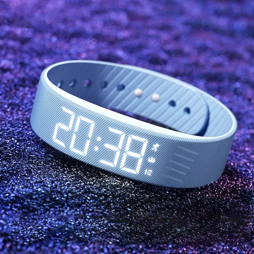 Wristband Vibration Alarm Adjustable Silicone LED Display