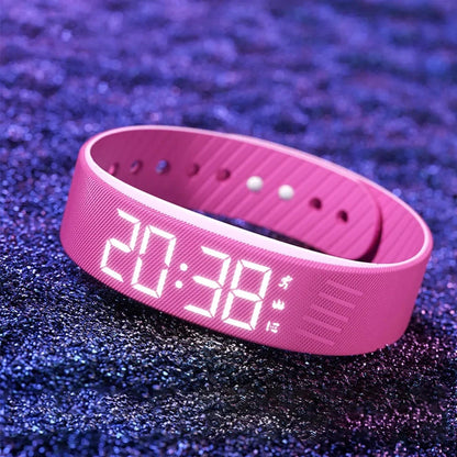 Wristband Vibration Alarm Adjustable Silicone LED Display