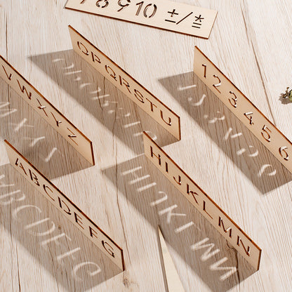 Writing Template Set Wooden Guided Tracing Alphabet & Geometry