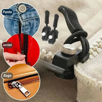 Zipper Pulls Metal Screw Nylon Loop Set of 6