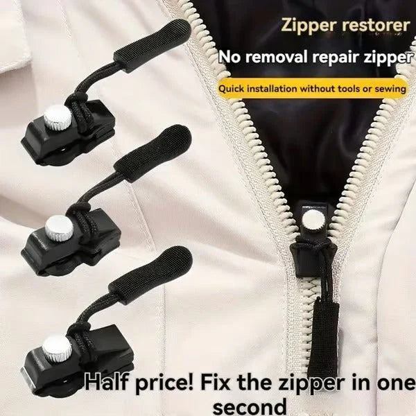 Zipper Pulls Metal Screw Nylon Loop Set of 6