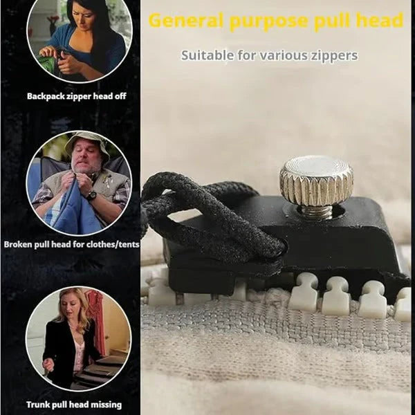 Zipper Pulls Metal Screw Nylon Loop Set of 6