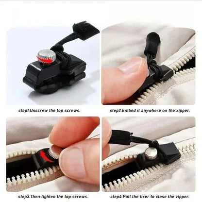 Zipper Pulls Metal Screw Nylon Loop Set of 6
