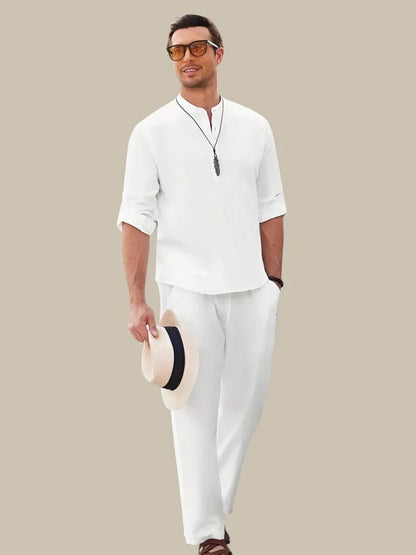 Men's Lightweight Short Sleeve Shirt and Stretchy Shorts Set