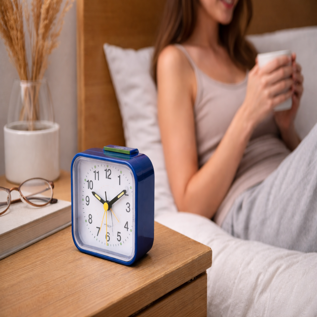 Whispering Alarm Clock with Gentle Glow and Snooze Feature