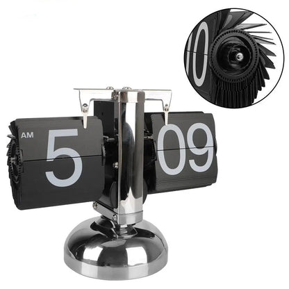 Retro Flip Clock with Silent Movement and Easy-to-Read Numbers