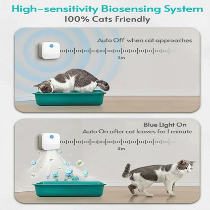 Smart Cat Litter Freshener with Motion Activation and Dust Control