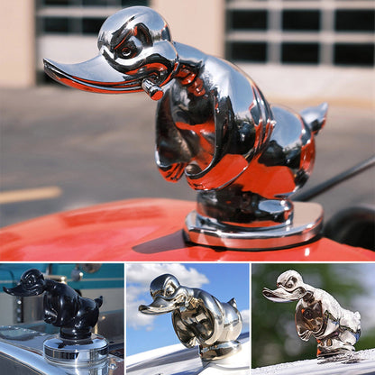 Bold Chrome Duck Emblem for Radiators with Easy Mounting Pins