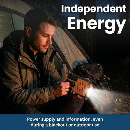 SurvivalSphere All-in-One Emergency Radio with Solar and Crank