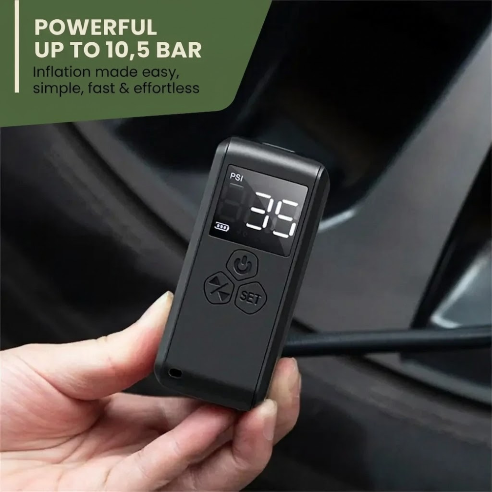 SwiftCharge Portable Air Pump with LCD and USB-C Recharge