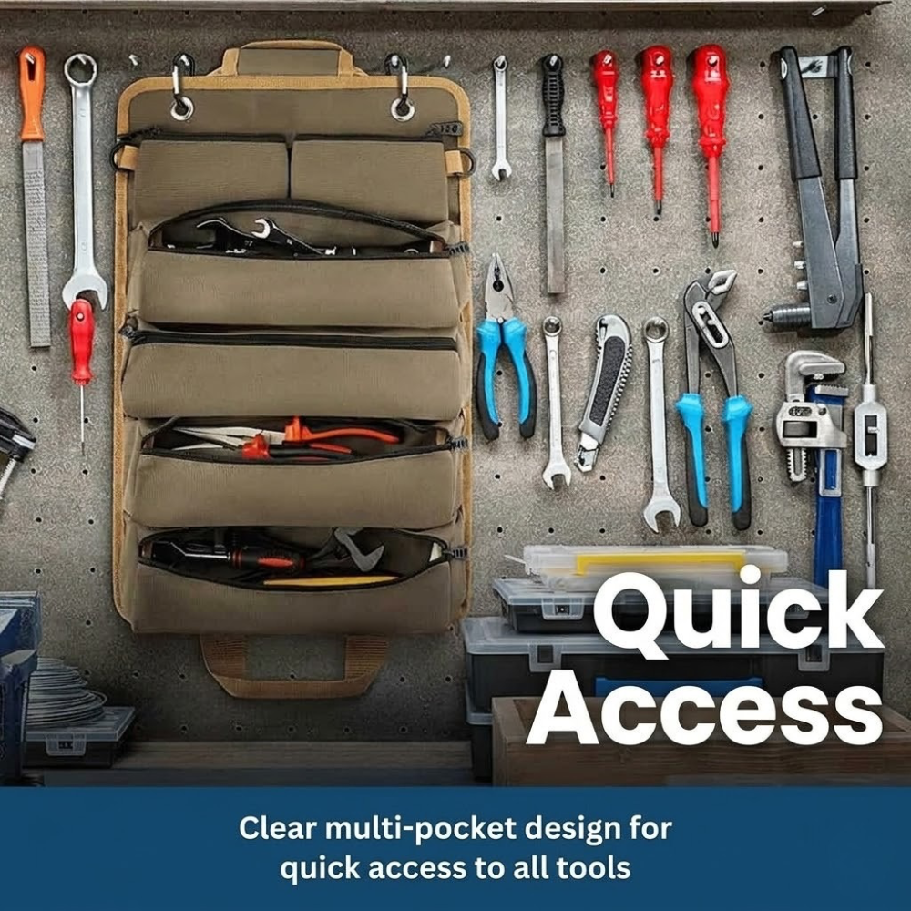 Ultimate Tool Organizer - Compact Roll-Up Tool Bag