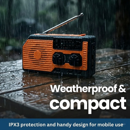 SurvivalSphere All-in-One Emergency Radio with Solar and Crank