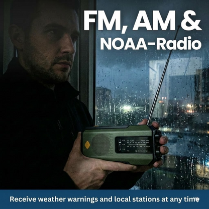 Essential Survival Radio with Solar Power & Hand Crank