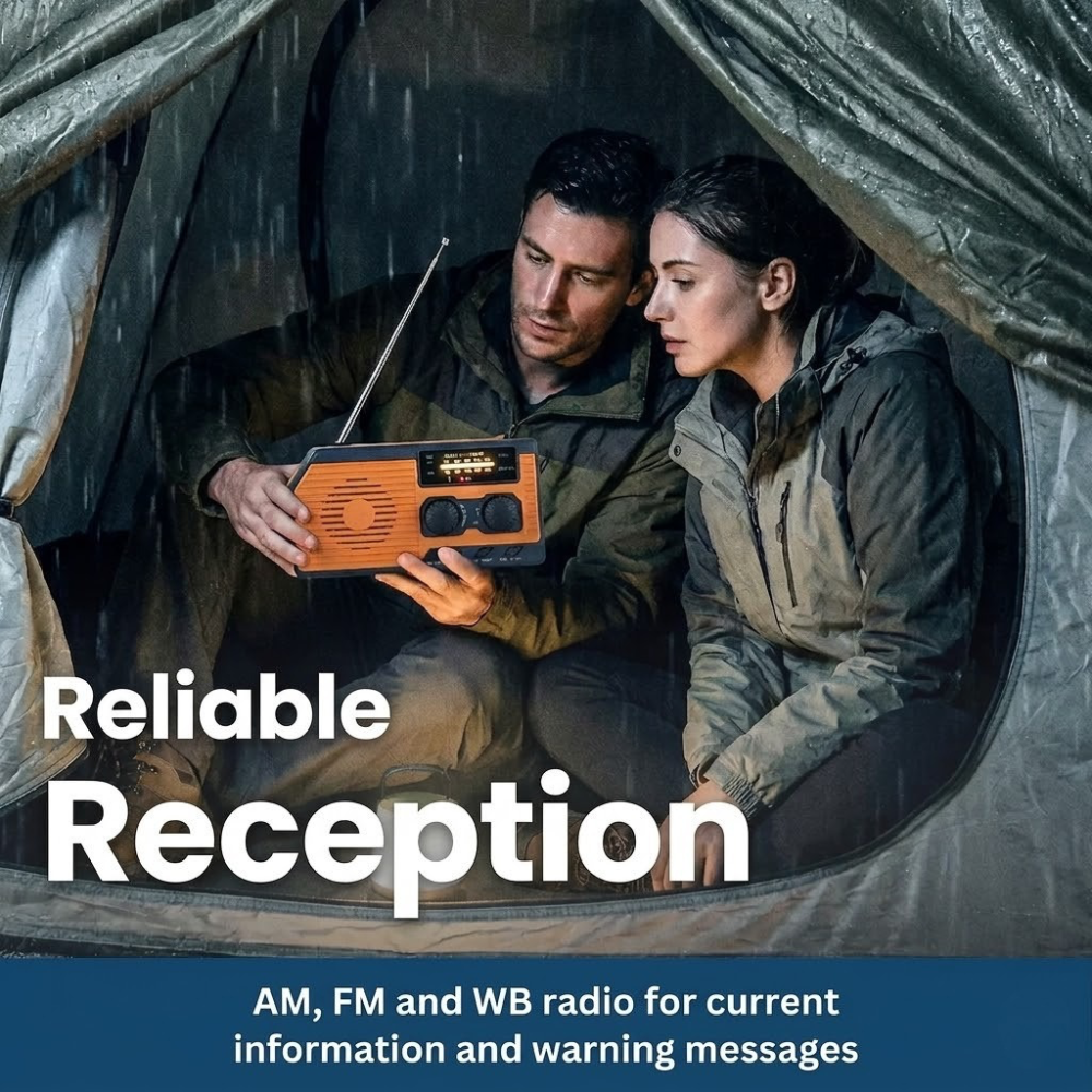 SurvivalSphere All-in-One Emergency Radio with Solar and Crank