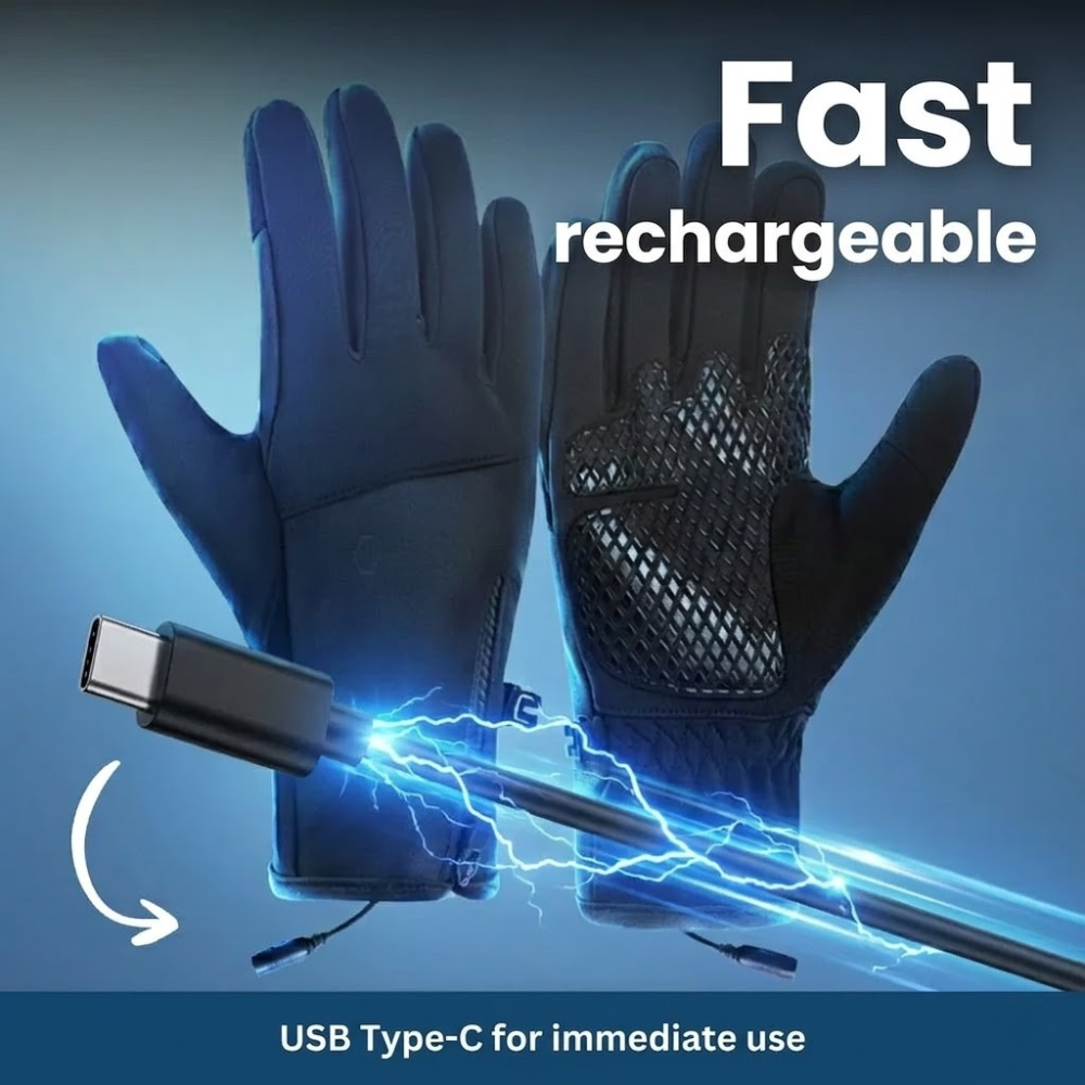 Rechargeable Thermal Gloves with 3 Heat Settings for Winter