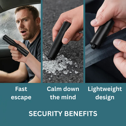 QuickEscape 2-in-1 Emergency Tool: Glass Breaker & Seat Belt Cutter
