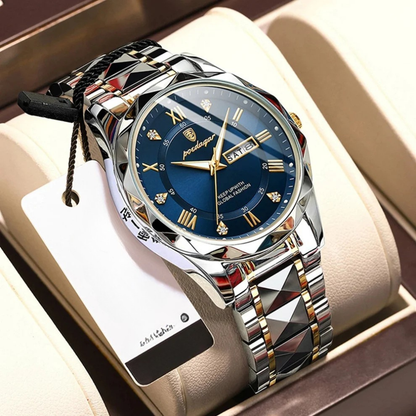AquaElite Men's Waterproof Watch with Luminous Features
