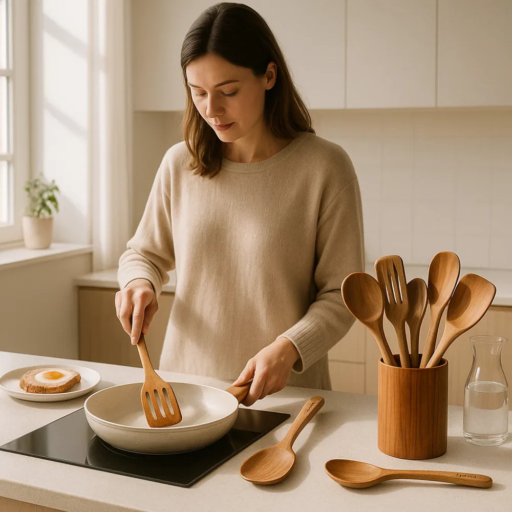 Eco-Friendly Wooden Cooking Utensil Collection