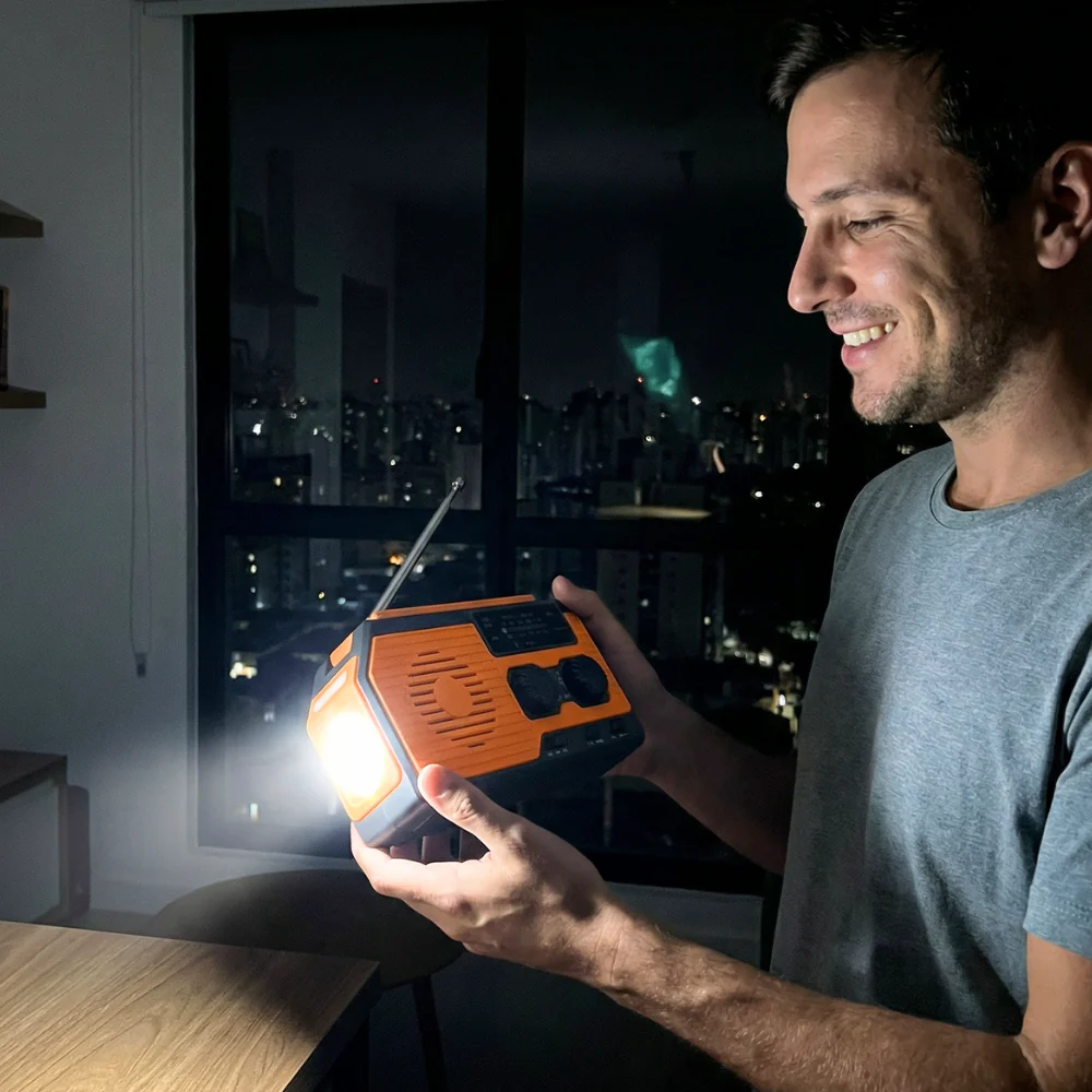 SurvivalSphere All-in-One Emergency Radio with Solar and Crank