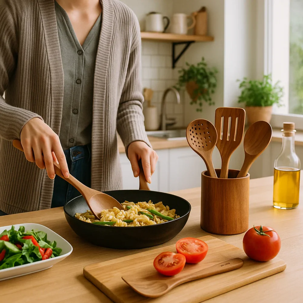 Eco-Friendly Wooden Cooking Utensil Collection