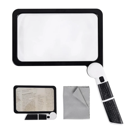 Illuminated Handheld Magnifier with 5X Zoom and Adjustable Light