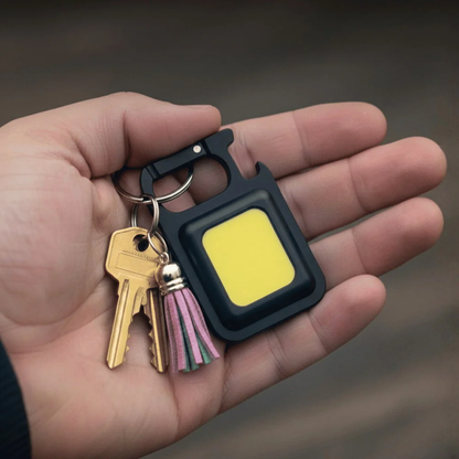 Compact COB LED Keychain Light - Rechargeable & Versatile