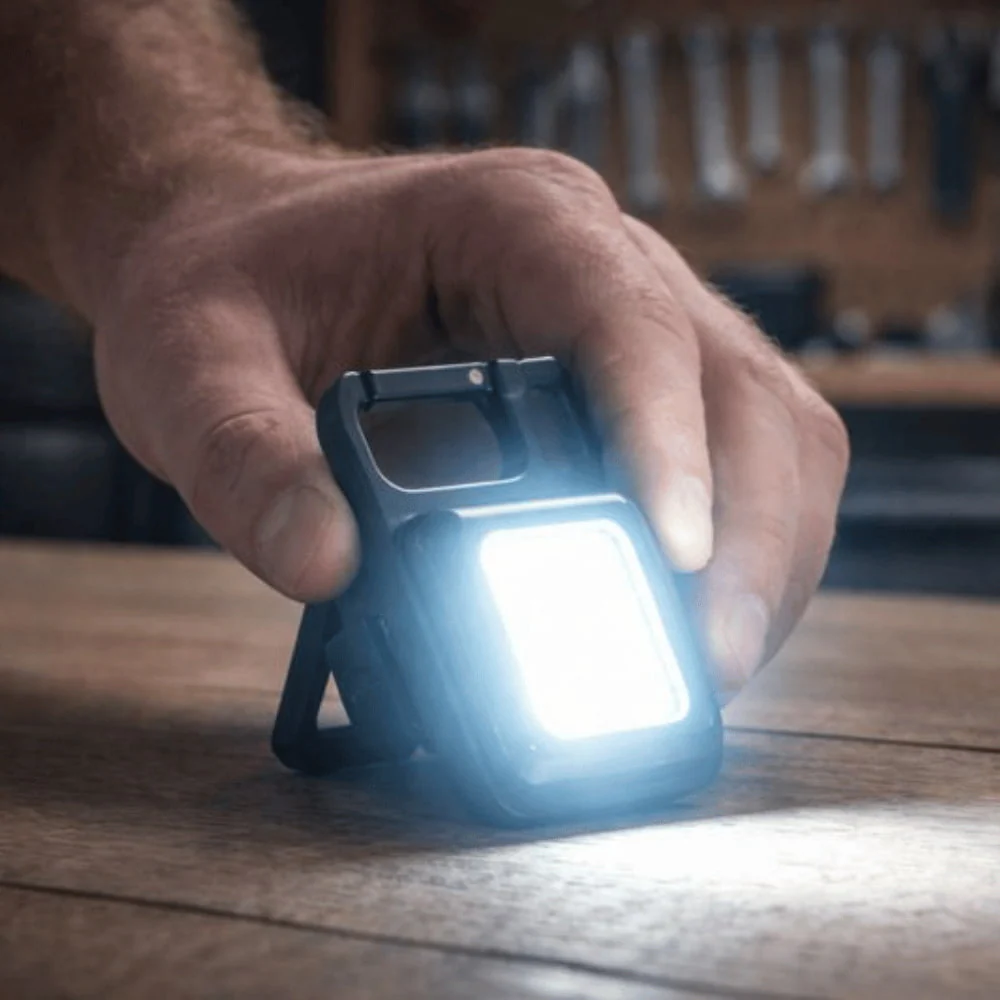 Compact COB LED Keychain Light - Rechargeable & Versatile