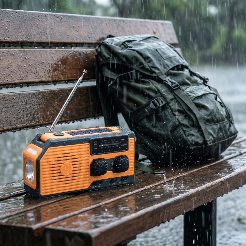 SurvivalSphere All-in-One Emergency Radio with Solar and Crank