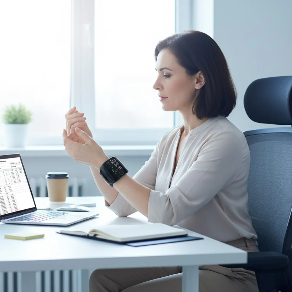 Smart Wrist Blood Pressure Tracker with USB Recharge and LED Readout