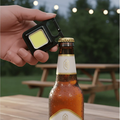 Compact COB LED Keychain Light - Rechargeable & Versatile