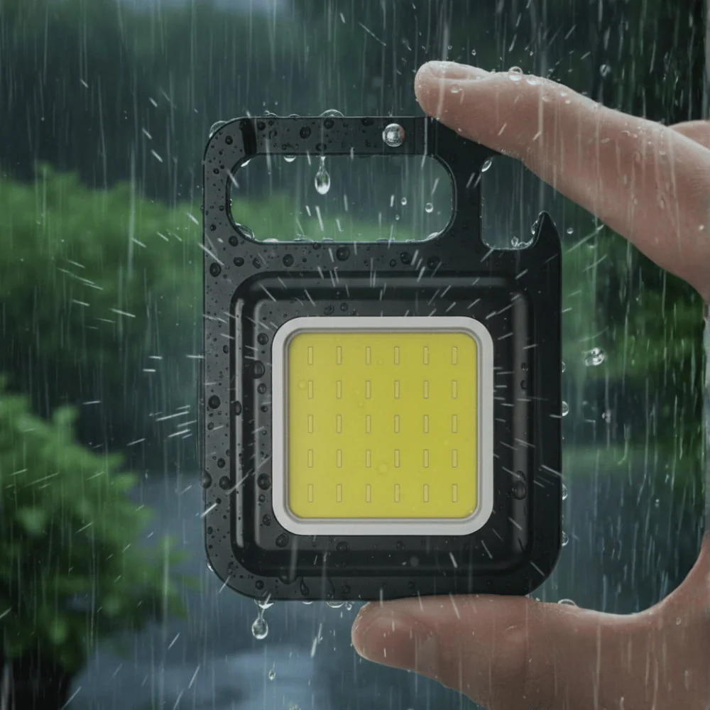 Compact COB LED Keychain Light - Rechargeable & Versatile
