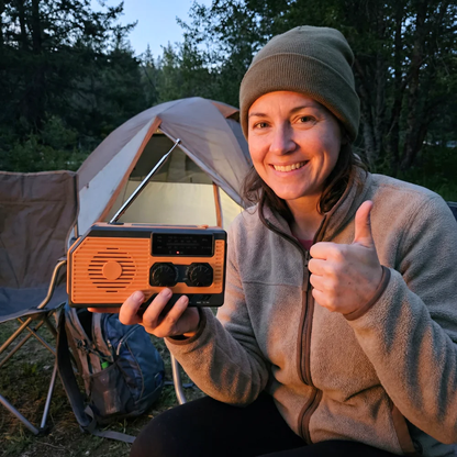 SurvivalSphere All-in-One Emergency Radio with Solar and Crank
