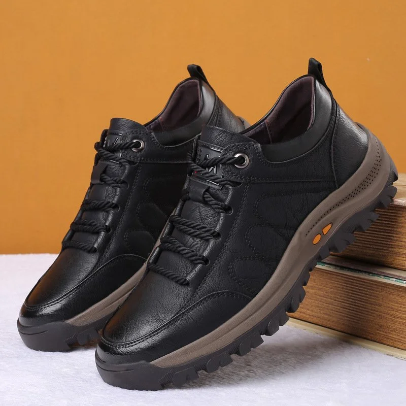 Crafted Comfort: Leather Men's Supportive Casual Footwear