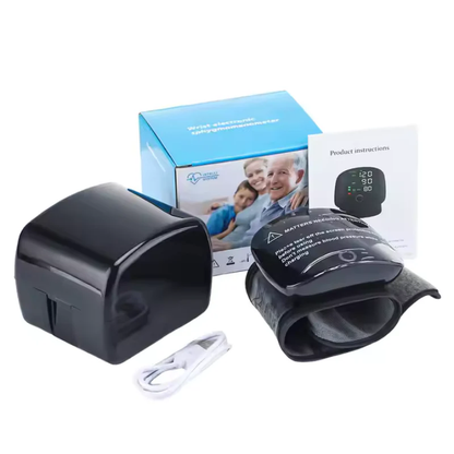 Smart Wrist Blood Pressure Tracker with USB Recharge and LED Readout