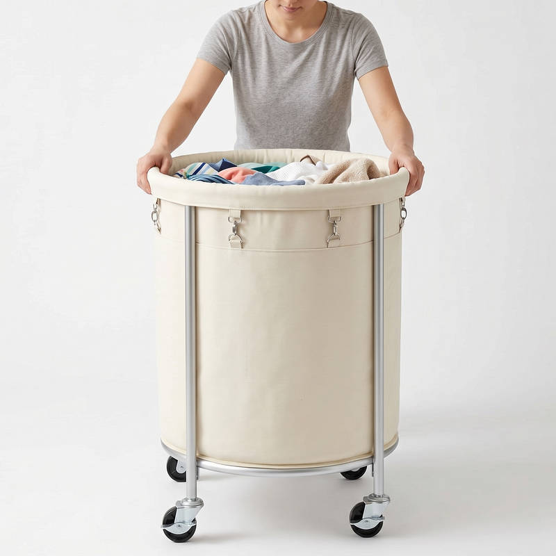 29 Gallon Rolling Laundry Cart with Detachable Bag and Wheels