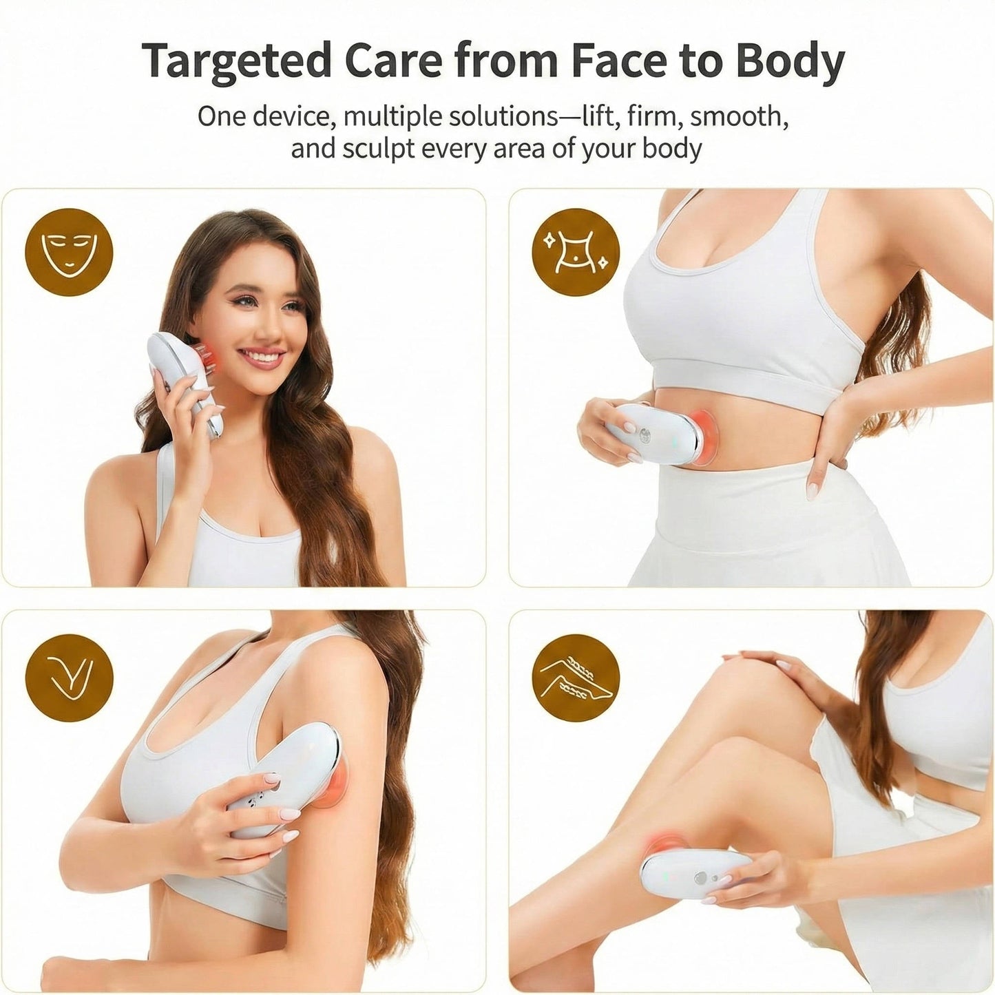 Rechargeable Facial and Body Massager with LED Therapy