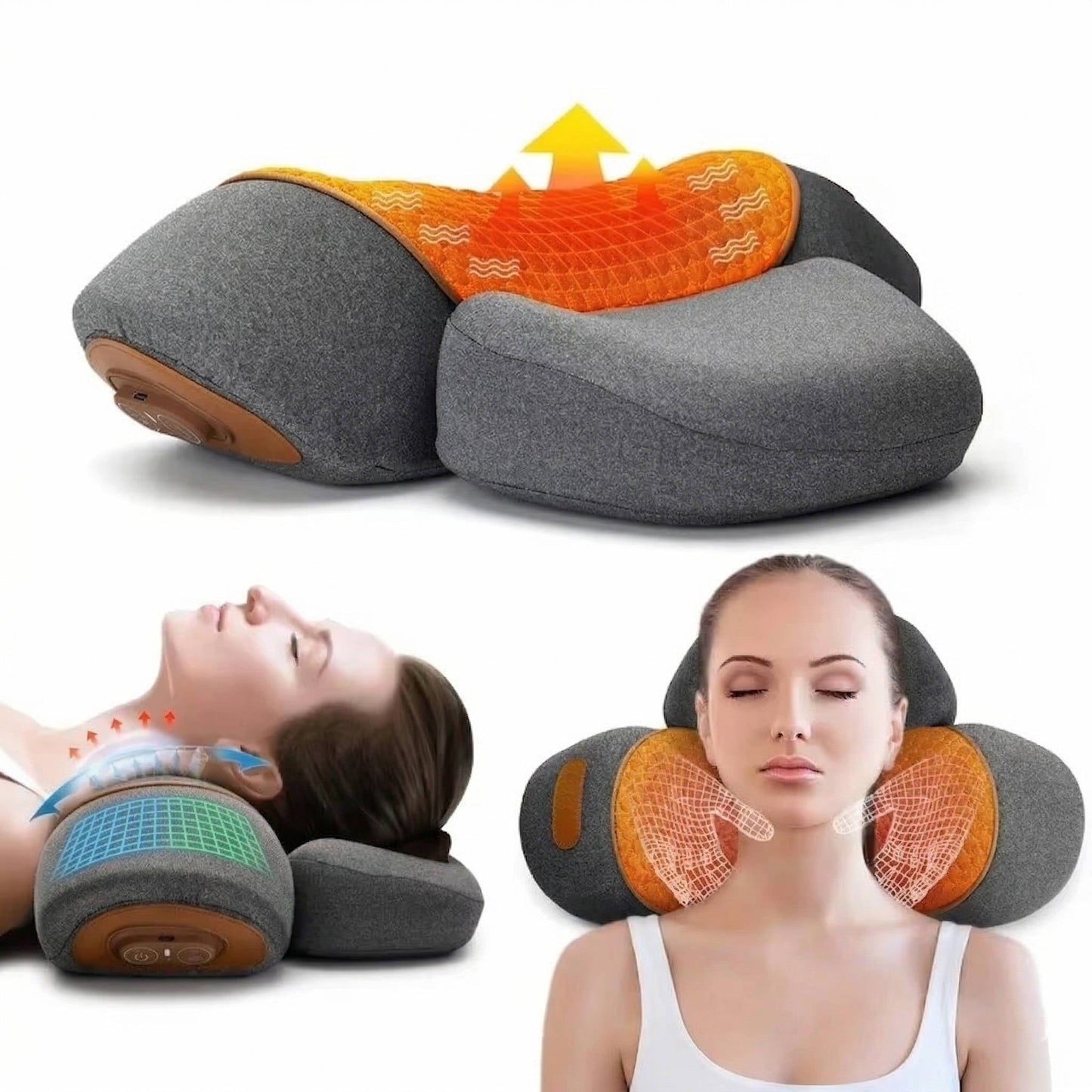 ComfortFlex Heated Neck Therapy Cushion with Vibration Settings