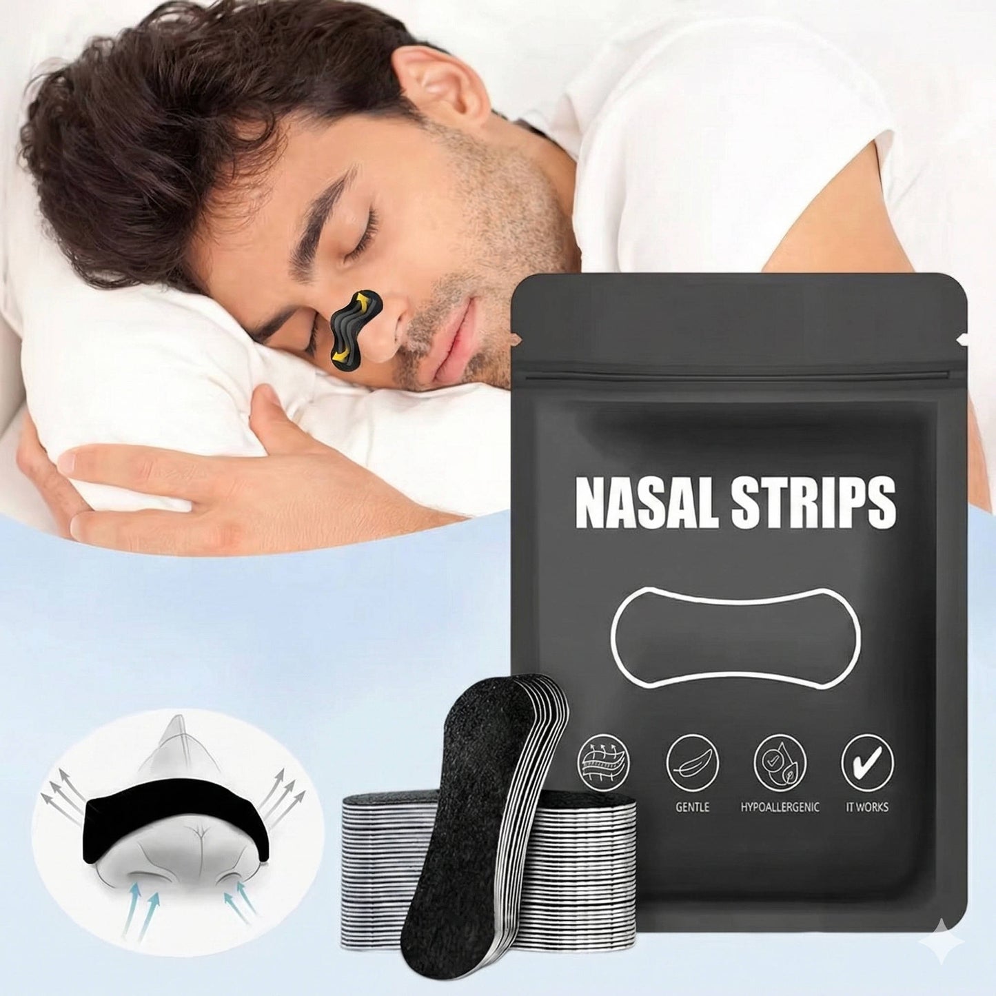 ComfortBoost Nasal Strips for Restful Breathing at Night