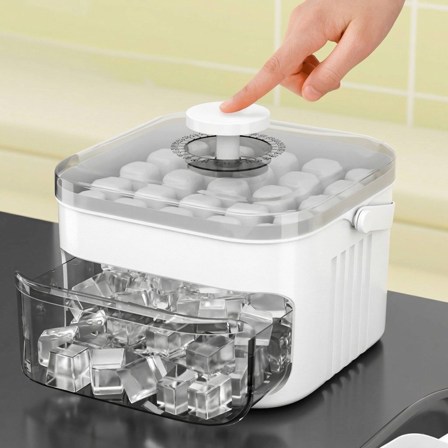 Effortless 50-Cube Ice Maker with Double Layer Design