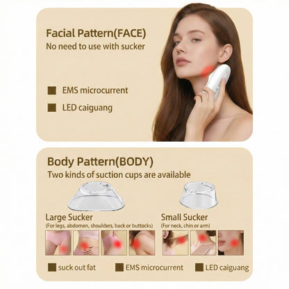 Rechargeable Facial and Body Massager with LED Therapy
