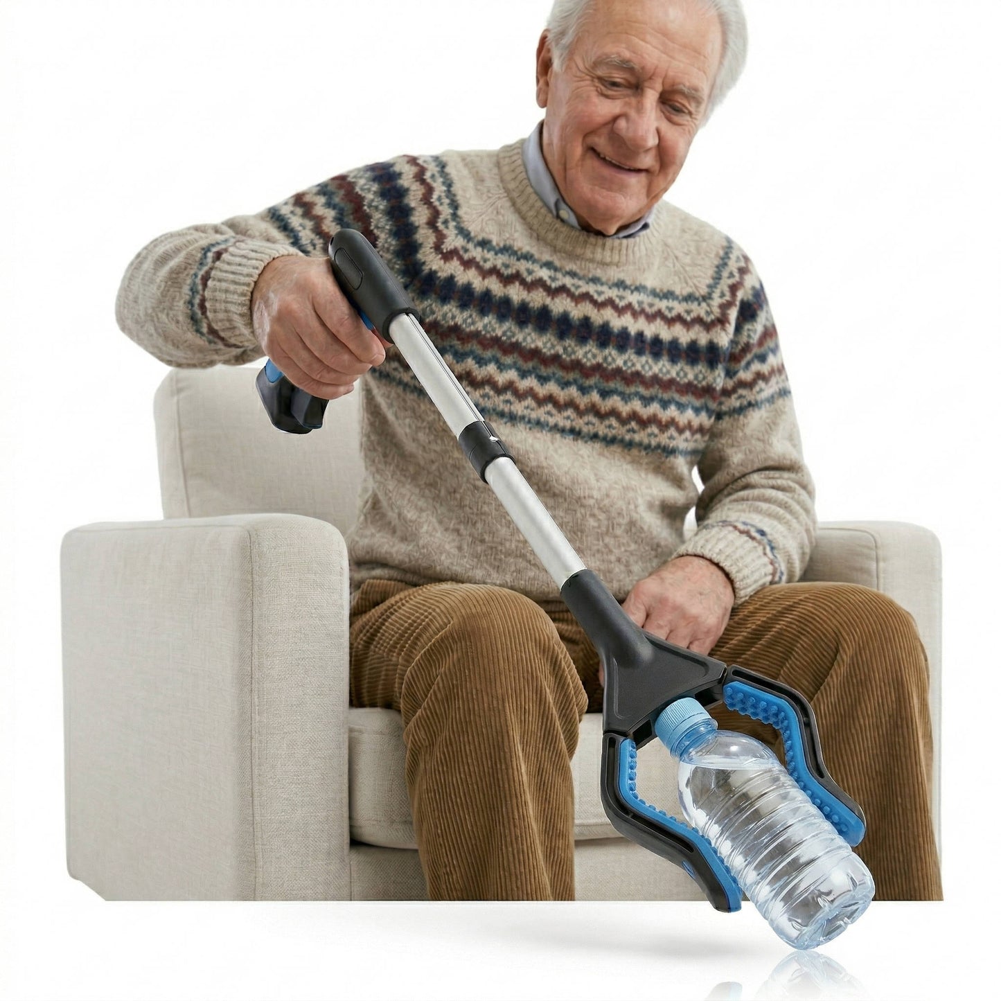 Extendable Grabbing Tool with Magnetic Tip and Compact Design