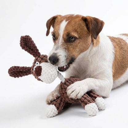 Interactive Plush Dog Toy with Tough Squeaker for Fun