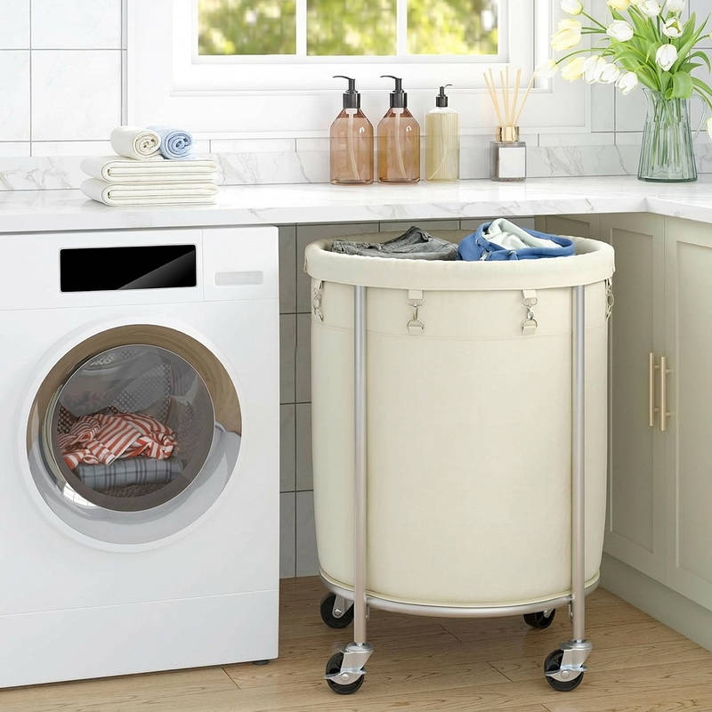 29 Gallon Rolling Laundry Cart with Detachable Bag and Wheels
